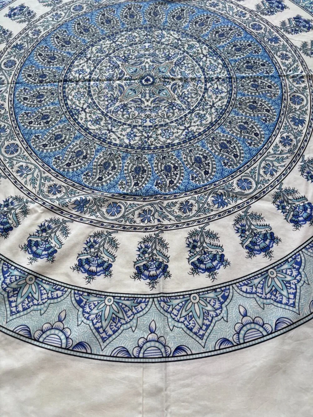 Urban Outfitters Home Blue Mandala Design Duvet Cover